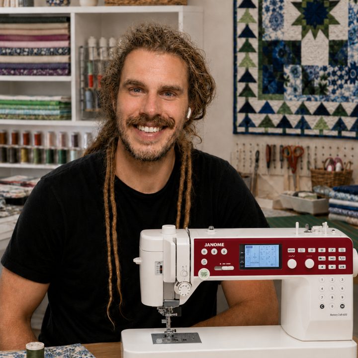 Daniel Hanson at his workbench