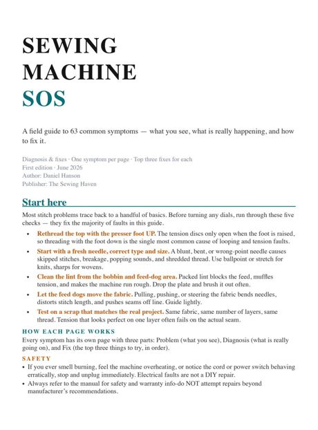 Interior page of Sewing Machine SOS
