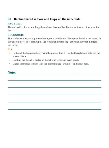 Interior page of Sewing Machine SOS