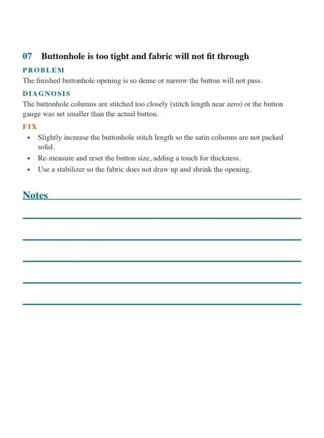 Interior page of Sewing Machine SOS